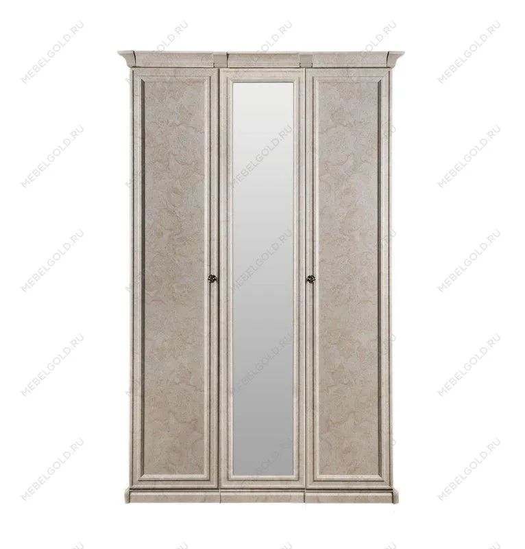 Шкаф Афина 3-дверный (2+1) с зеркалом крем корень | изображение 1