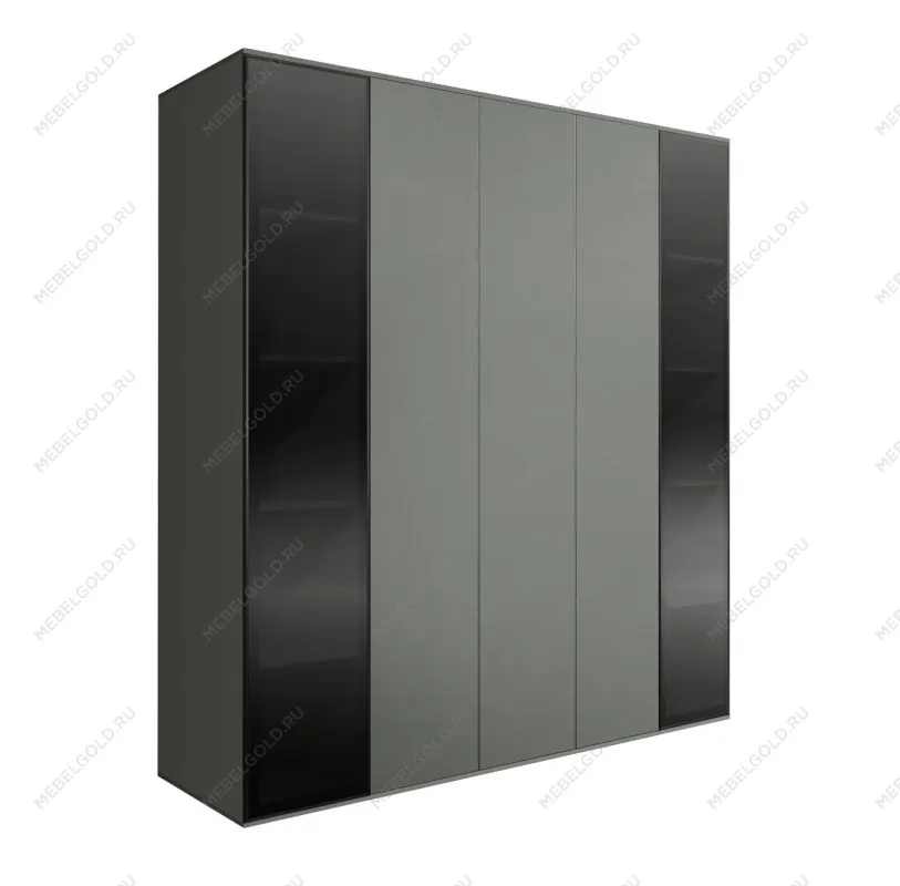 Шкаф 5-ти дв. Bogemia Air (Серый/Черный) БМШ2/5(2)