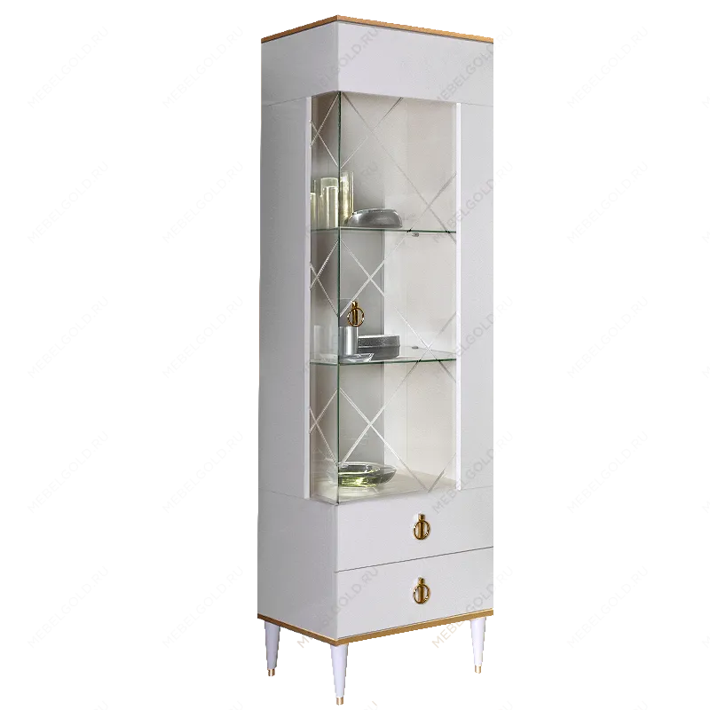 м. Марьина Роща - Витрина 1-ств. Римини (Белый/Золото) (Правая) РМВ1-1С