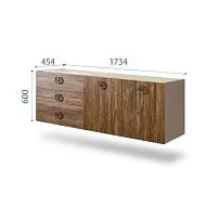 Комод 1.6м Bogemia Fly Wood Fi (Мокка) (Novabuk/Хром) БМКМ-4