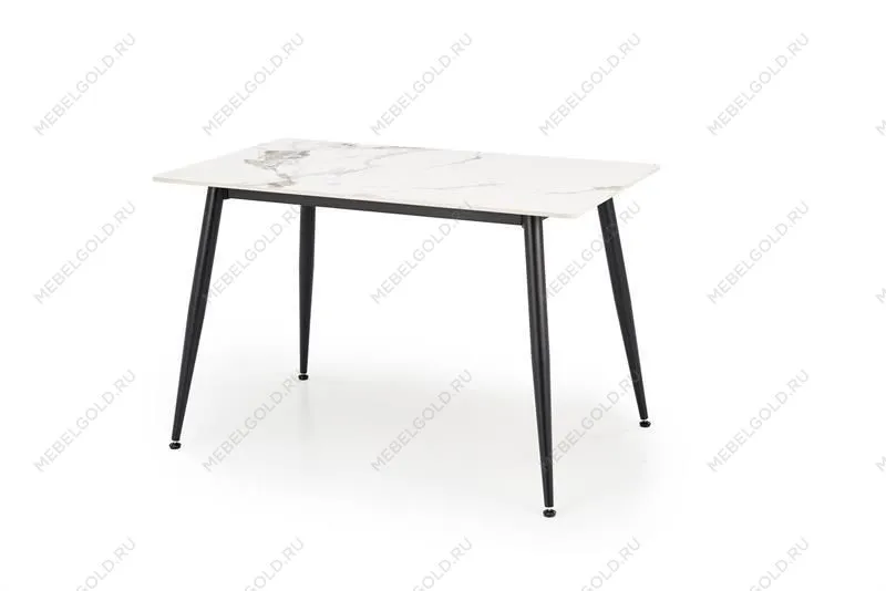 Стол обеденный Halmar EMILIO 140 (белый мрамор/черный)