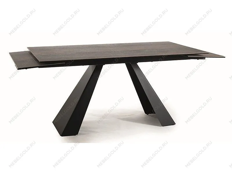 Стол обеденный Signal SALVADORE 160 раскладной (эффект дерева/черный мат)