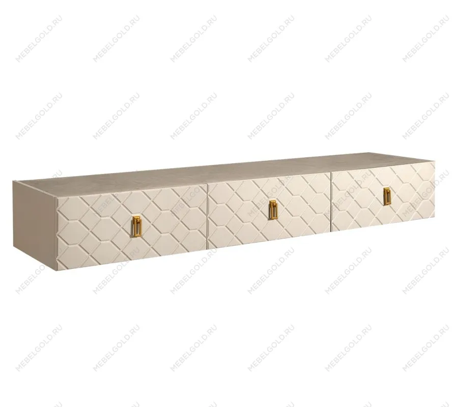 Тумба телевизионная 2.1м Bogemia Fly Farfalle (Слоновая кость) (Novabuk/Золото) БМТ-2