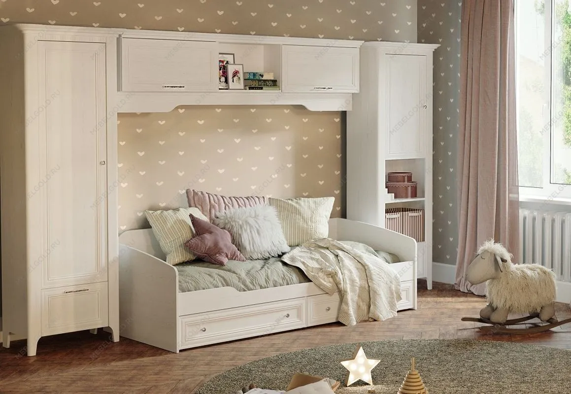 Кровать 900 с ящиками, Клер (2042*952*678) Сосна Андерсен, 31508 | изображение 1