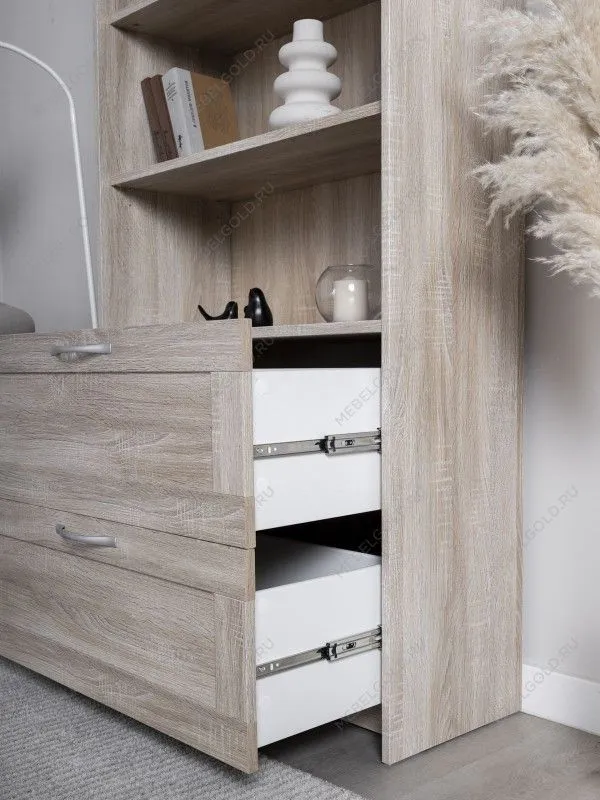 Стеллаж Сириус, 2 ящика, 78х35х190 см, дуб сонома | изображение 3