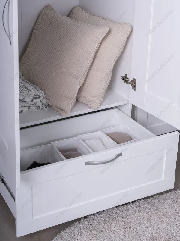 Шкаф Сириус, 2 двери и 1 ящик, 78х50х190 см, белый | изображение 2