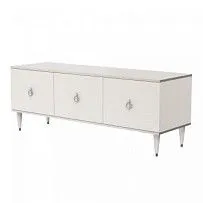 Тумба под телевизор (3 двери) Римини (Слоновая кость/Серебро) РМТ-2