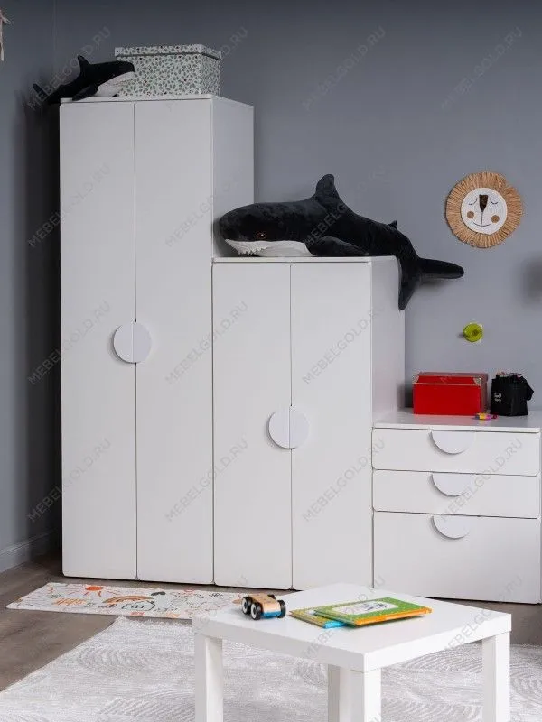 Шкаф Пикси распашной, с двумя дверьми и полкой 60х57х120, белый (робкий подснежник) | изображение 3