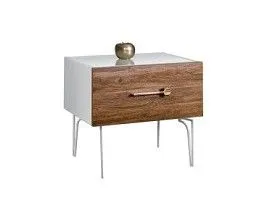 Тумба прикроватная Bogemia Wood Wo (Белый) (Lakobel/Золото) БМТП-1(Wo)