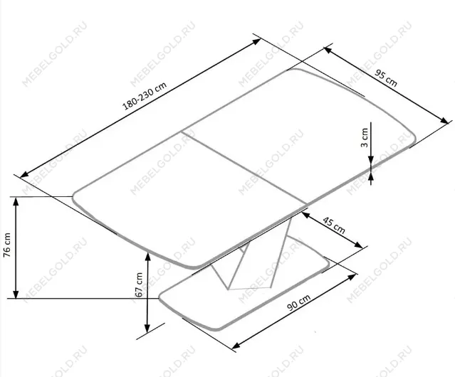 Стол обеденный Halmar VINSTON раскладной (темно-серый/черный) | изображение 7