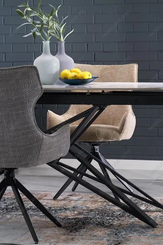 Стол обеденный Halmar ALFREDO 160 (белый мрамор/черный) | изображение 10