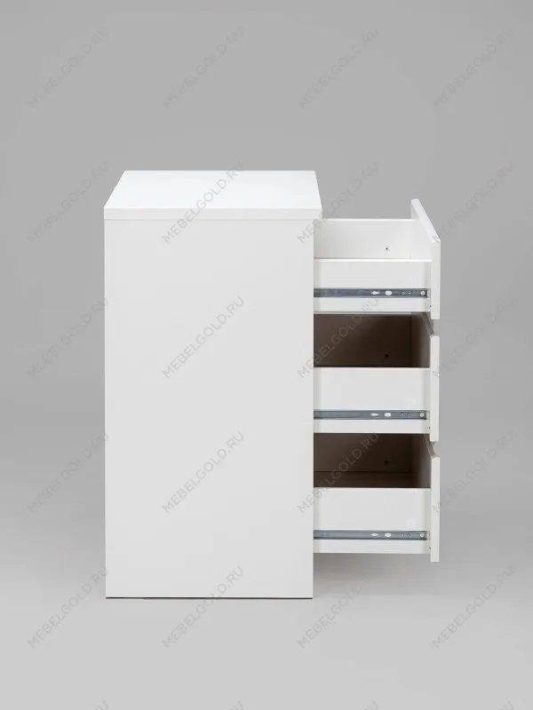 Комод Кастор, 3 ящика, 65х40х71 см, белый | изображение 16