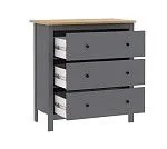 САГА комод 3 ящика серый/ясень | изображение 2