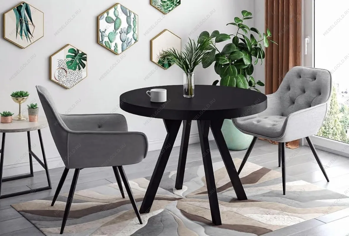 Стол обеденный Signal DOMINGO раскладной (черный мат/черный) | изображение 4