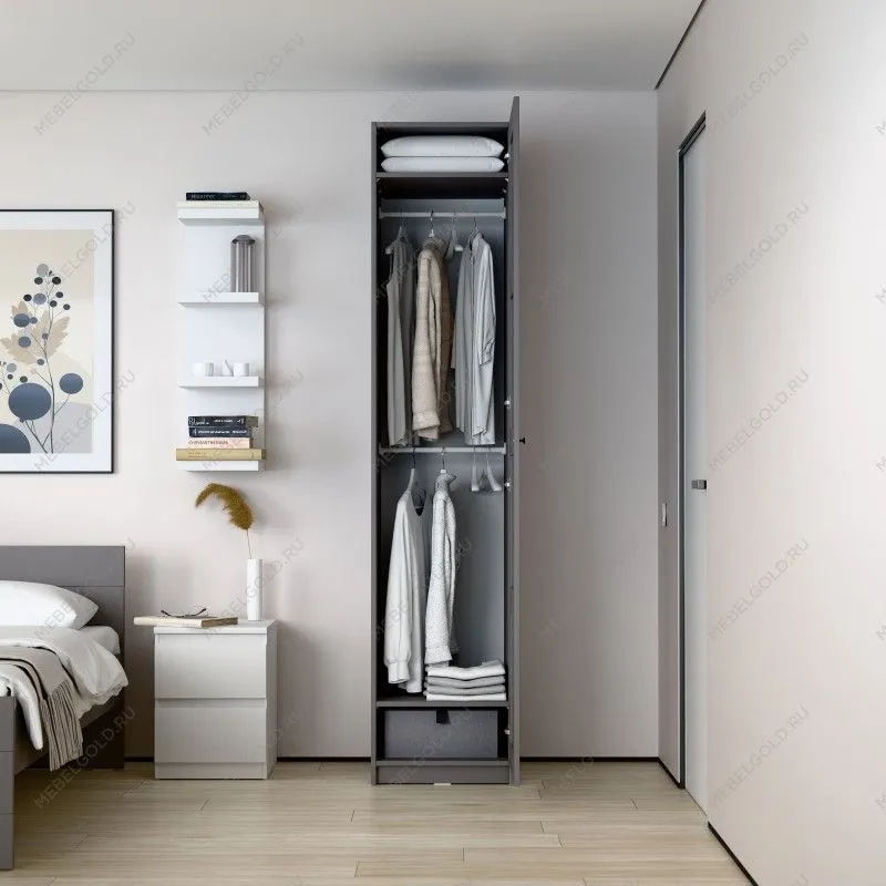 МАКС шкаф 1 дверь 50х61х233 серый | изображение 3