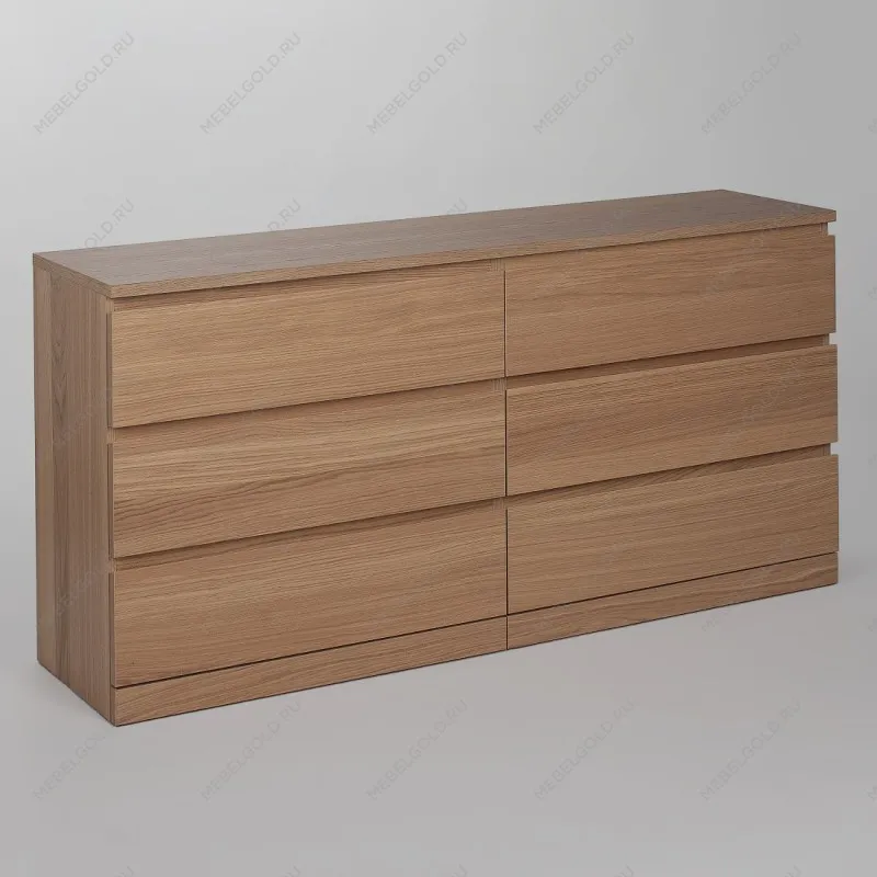 Комод Варма, 6 ящиков, горизонтальный, 160х78х40 см, шпон натурального дерева, дуб беленый | изображение 14