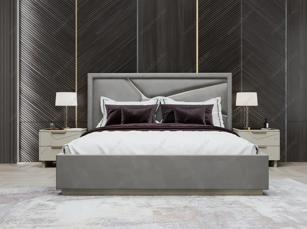 Кровать Лейла 180х200 светло серый камень | изображение 1
