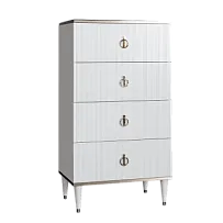 Комод 4 ящика Римини СОЛО (Белый/Серебро) РМКМ-6(s)