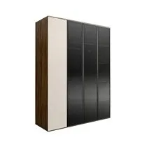 Шкаф 4-х дв. Bogemia Woodline Air (Слоновая кость/Черный) БМШ2/4(3)