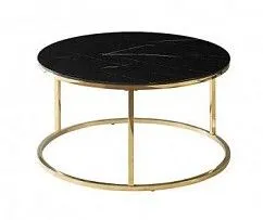 Стол журнальный Signal SABINE (эффект черного мрамора/золотой)