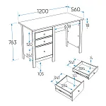 САГА стол письменный 120х56 серый | изображение 2