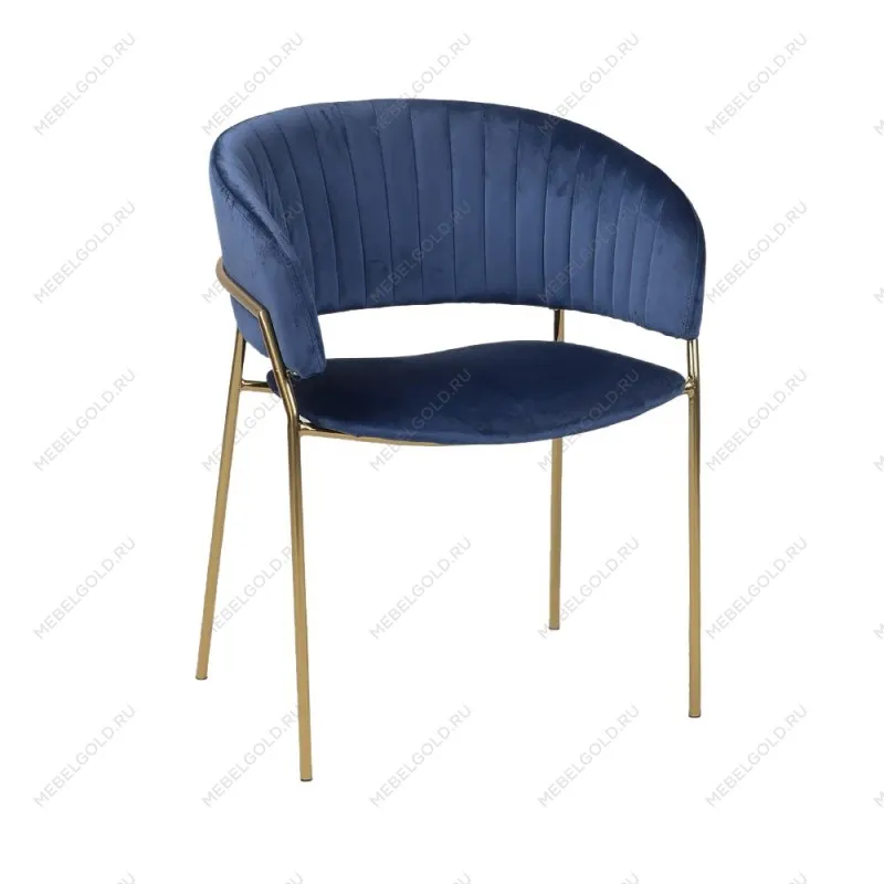 м. Марьина Роща - Стул Пиза темно-синий бархат ножки матовое золото