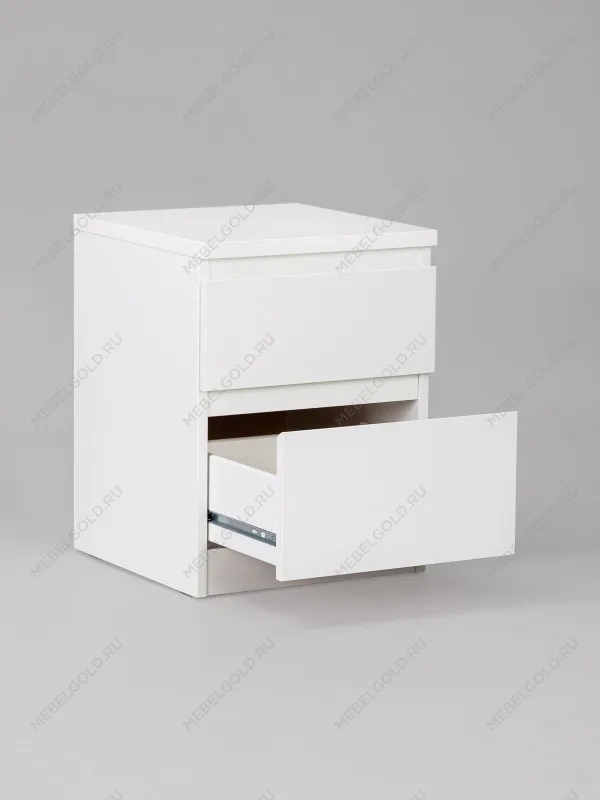 Тумба прикроватная Кастор, 2 ящика, 40х37х49 см, белая | изображение 6