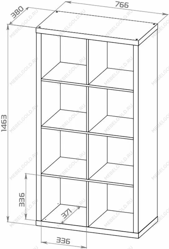 Стеллаж Фора, 8 полок, 77х147х38 см, белый | изображение 13