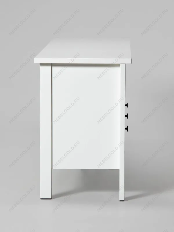 Тумба ТВ Сага, 3 ящика, 131х42х63 см, белая | изображение 12