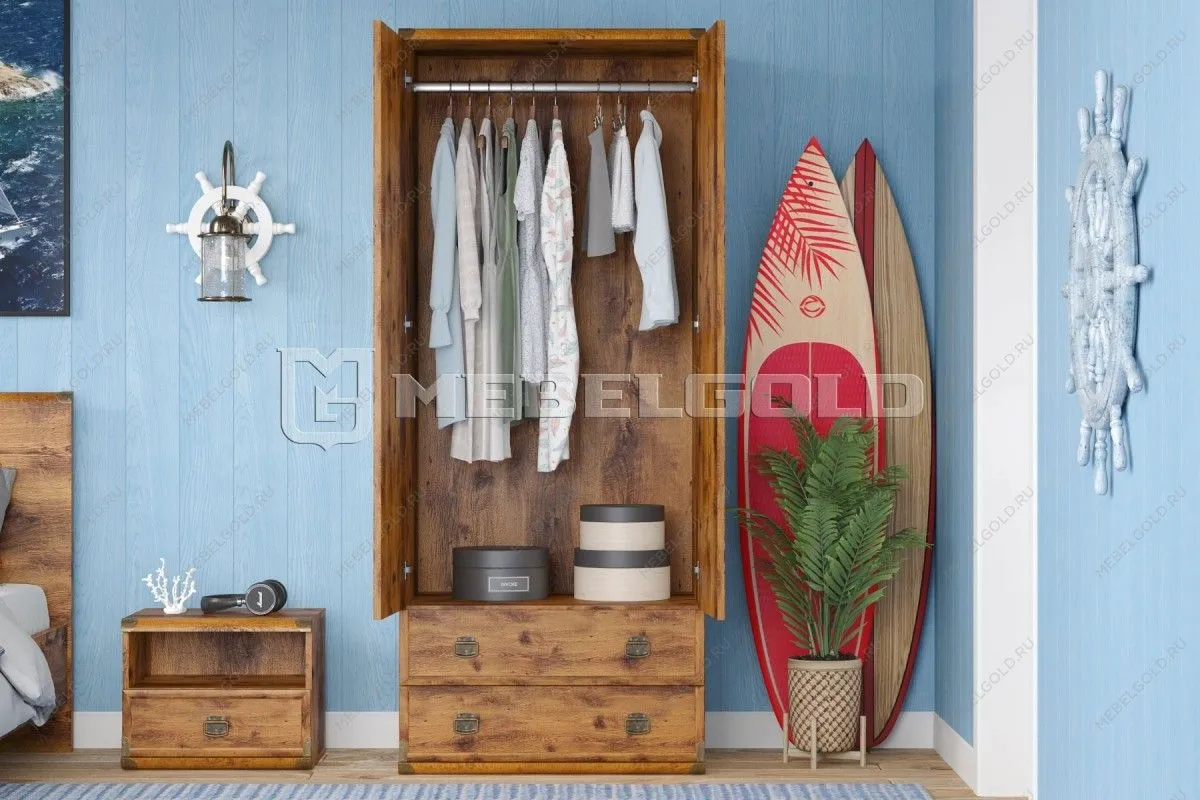 Шкаф со штангой Индиана JSZF2D2S дуб саттер | изображение 3