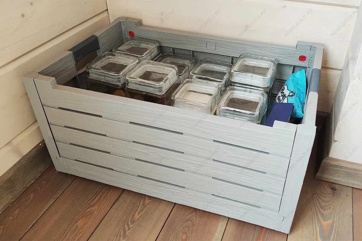 Ящик пластиковый складной Toomax Florida 50л, светло-серый | изображение 11