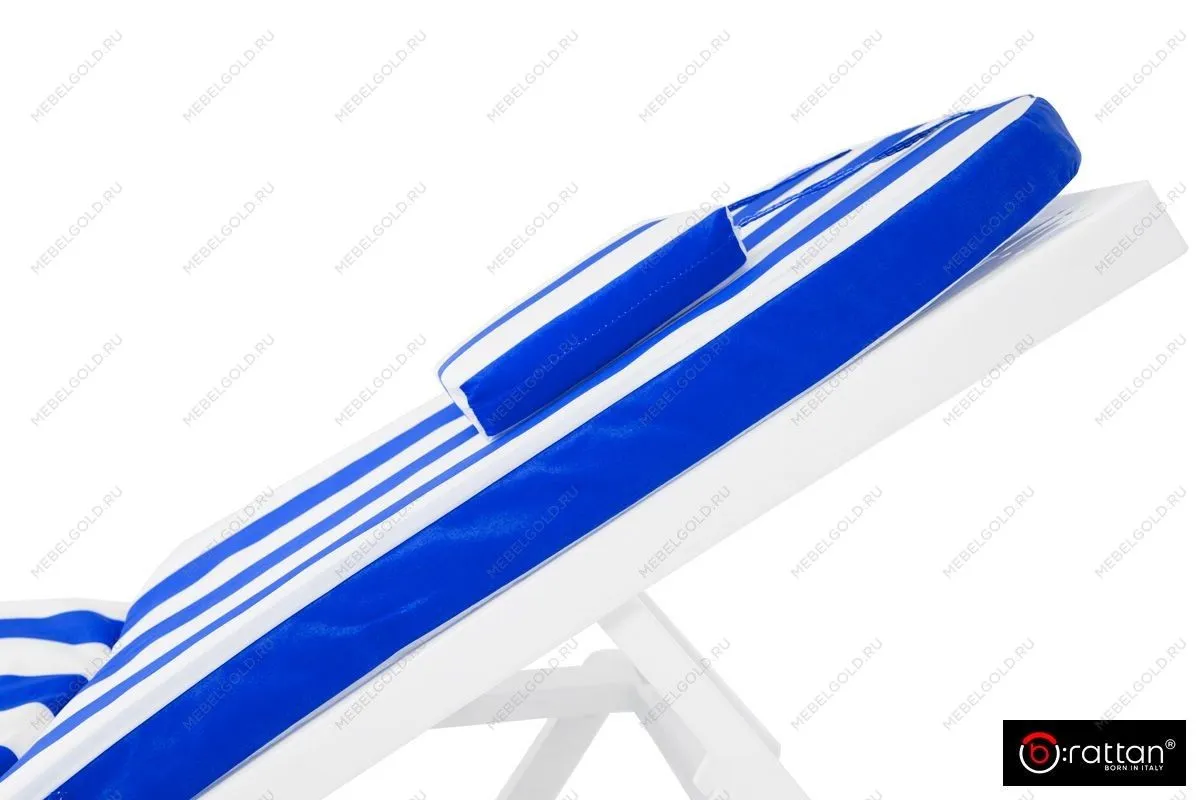 Матрац 710*570/1130*570мм с вертикальной подушкой (бело-синий) Premium | изображение 3