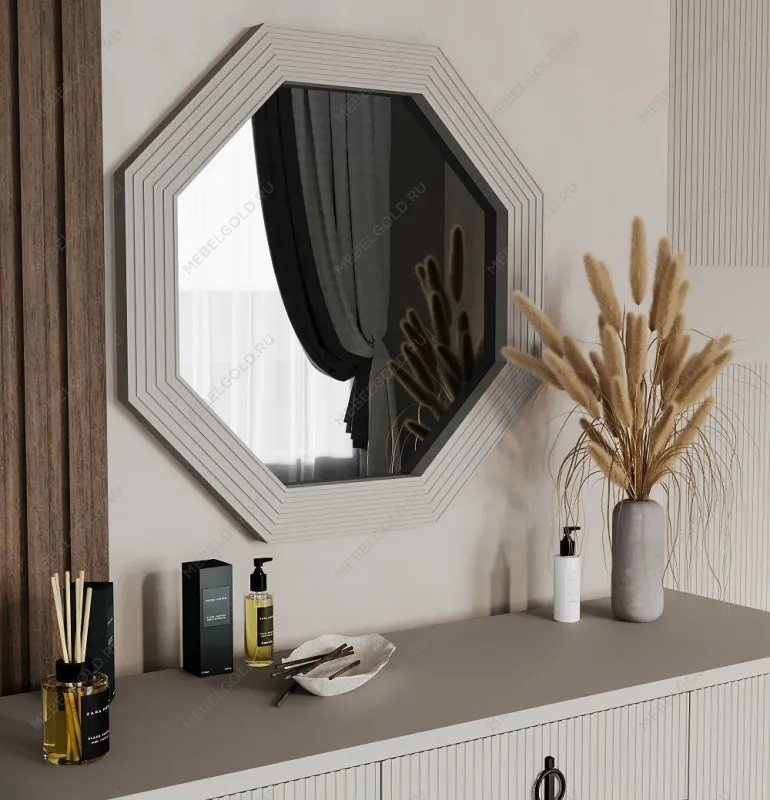 Зеркало Стелла светло серый камень | изображение 1