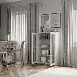 Тумба Сириус, 2 двери со стеклом, 78х41х124 см, белая | изображение 5