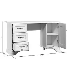 Стол туалетный Кентаки TOL белый