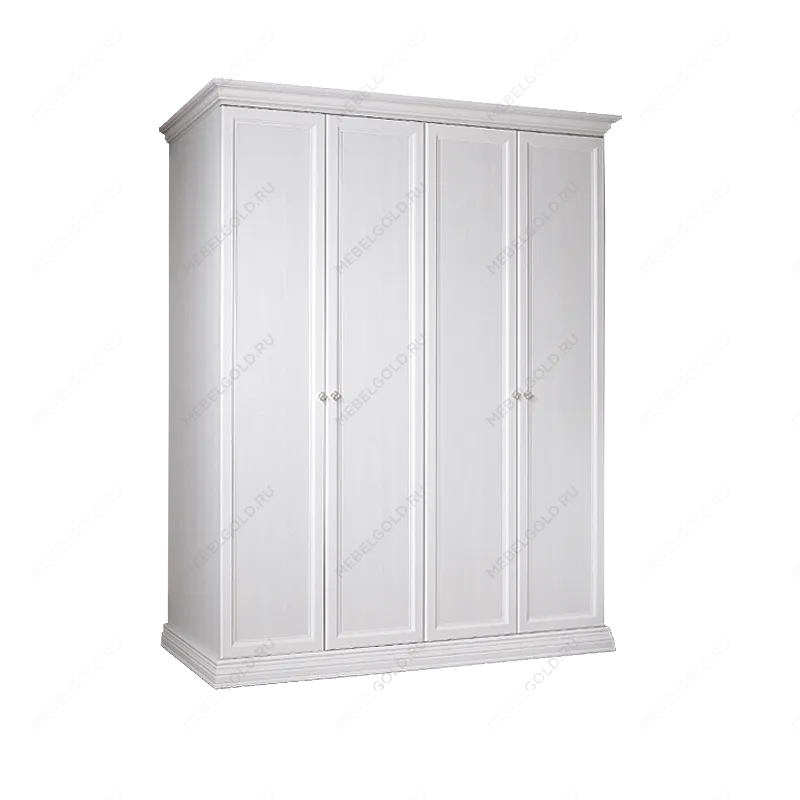 Шкаф 4-х дв. для платья и белья (без зеркал) Амели дуб АМШ2/4