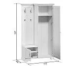 Шкаф с вешалкой Кентаки PPK/110P белый | изображение 4