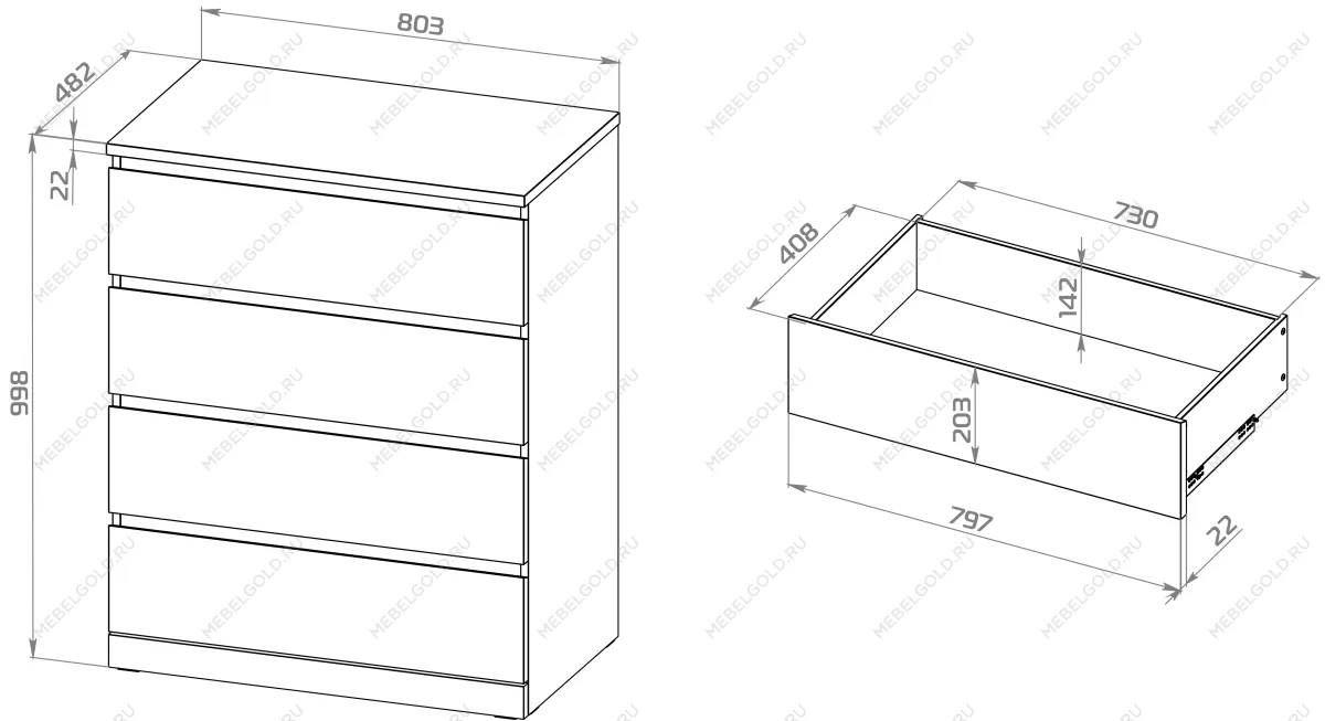 Варма Прайм 4 комод 80x100x48 шпон дуб беленый | изображение 2