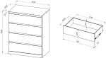 Варма Прайм 4 комод 80x100x48 шпон дуб беленый | изображение 2