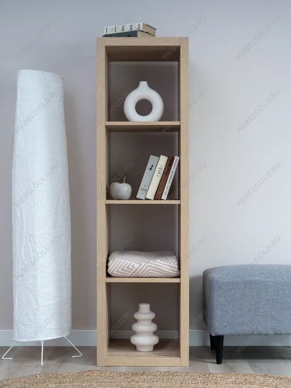 Стеллаж Фора, 4 полки, 147x42х38 см, дуб беленый | изображение 1