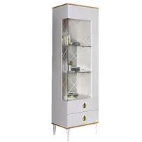 Витрина 1-ств. Римини (Белый/Серебро) (Правая) РМВ1-1С