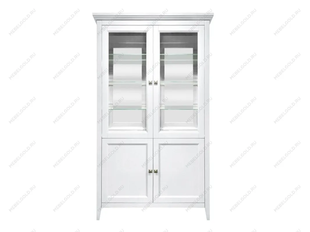 Витрина 2 дверная с зеркалом Manhattan (Белый)