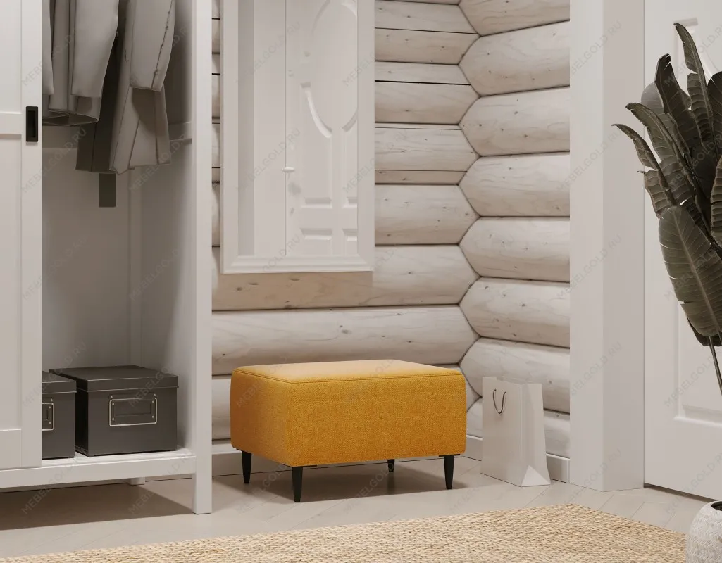 Пуф КИРКАС, 57х36х43 см, жёлто-оранжевый | изображение 1