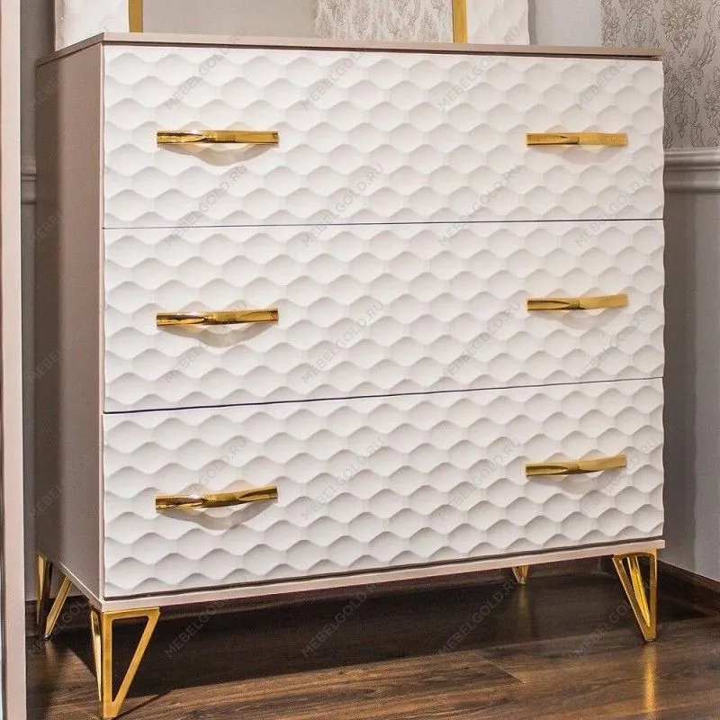 Комод Лара 3 ящика белый глянец | изображение 1