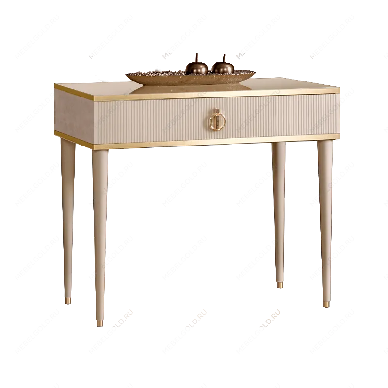 Стол туалетный узкий Римини СОЛО (Латте/Золото) РМСТ-1(s)[9]