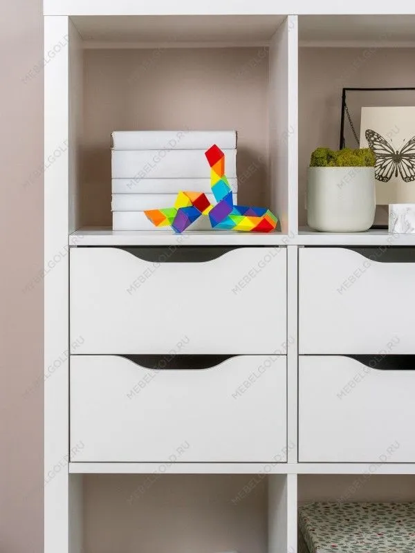 Модуль с двумя ящиками для стеллажа ФОРА, 33х33х37, белый | изображение 4