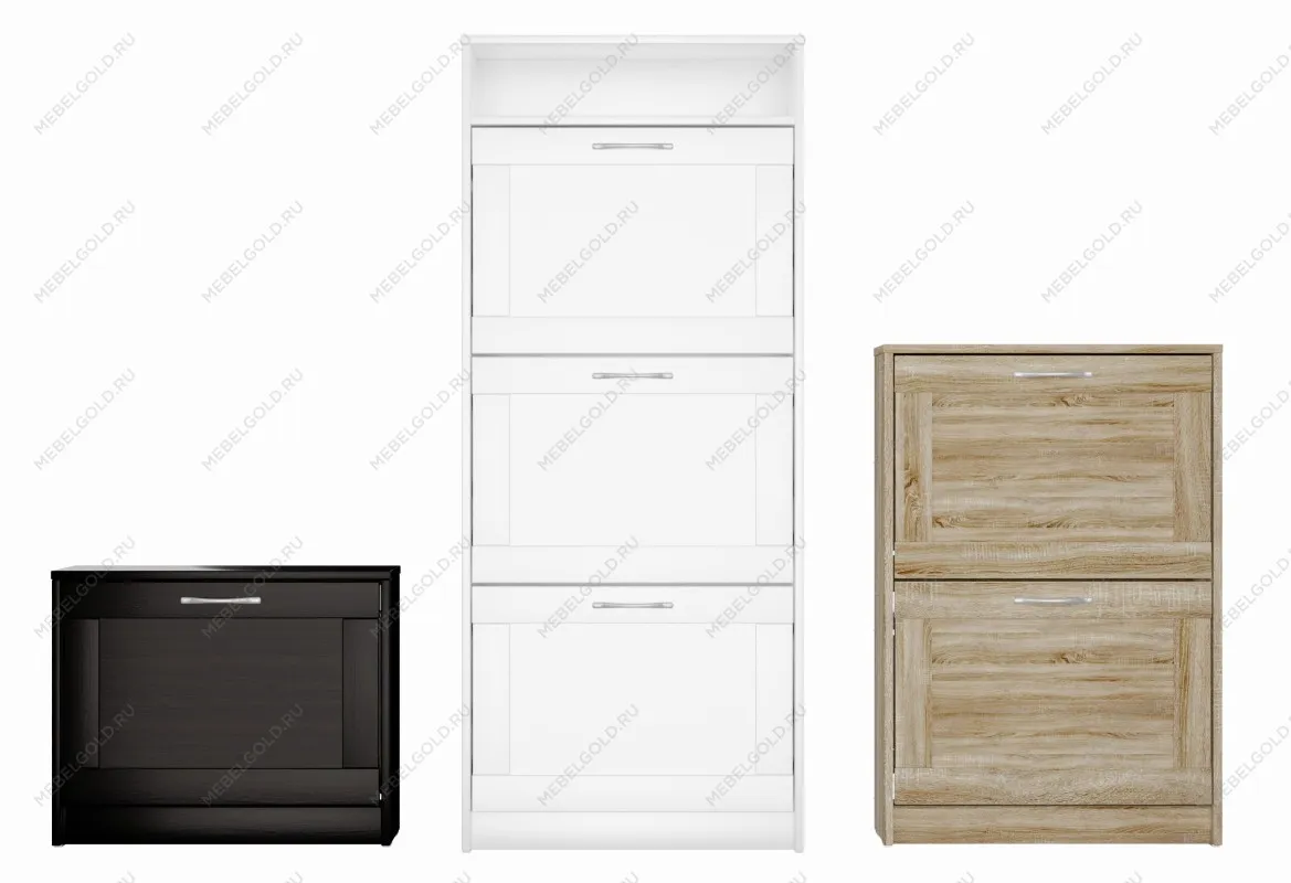 Обувница Сириус с 2 откидными ящиками, 60 х 25 х 89 см, ЛДСП, белая | изображение 11