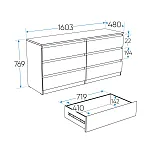МАЛЬТА комод ИКЕА / IKEA 6 ящиков 160х76 белый | изображение 4