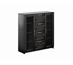 БРИМНЭС / СИРИУС тумба ИКЕА / IKEA 2 двери со стеклом и 4 ящика 117х123 Дуб Венге | изображение 3