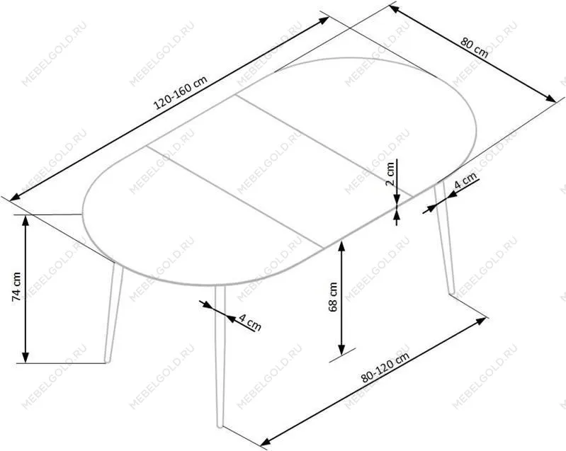Стол обеденный Halmar COLORADO раскладной (дуб золотой/черный) | изображение 10